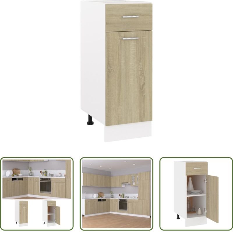 Küchenregal - Schubunterschrank Lyon Sonoma-Eiche 30x46x81,5 cm Holzwerkstoff