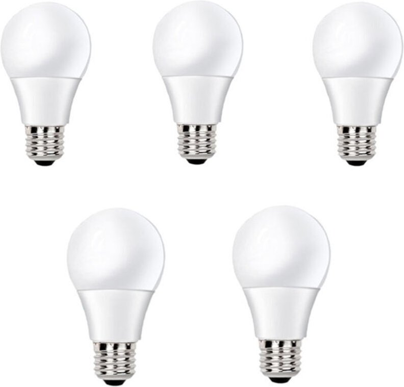 E27 LED-Glühbirne, aluminiumbeschichtet mit Kunststoffsockel, 12 W Leistung, nicht dimmbar (5 Stück)