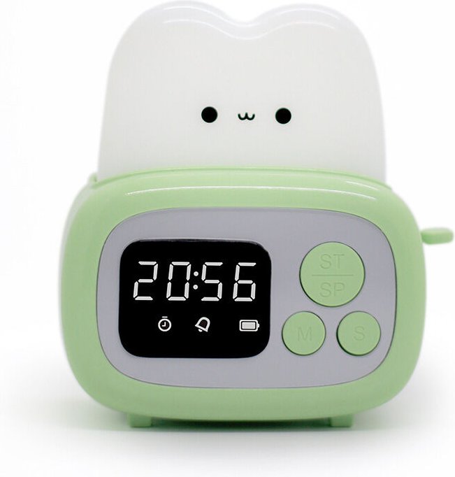 Kleiner Timer, Toasterlampe, süßes Nachtlicht mit Zeitmanagement-Tool und Schreibtischuhr, Wecker, digitaler Timer für K...