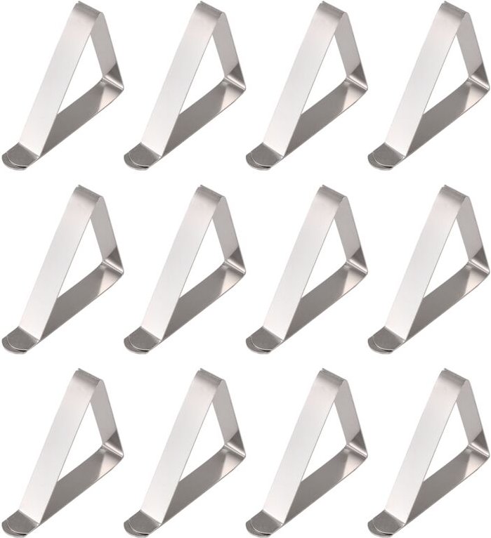Tlily - 12 StüCk Edelstahl Tisch Decken Clip, Rutschfeste Verstellbare Klemmen Clip Halter für Party Picknick