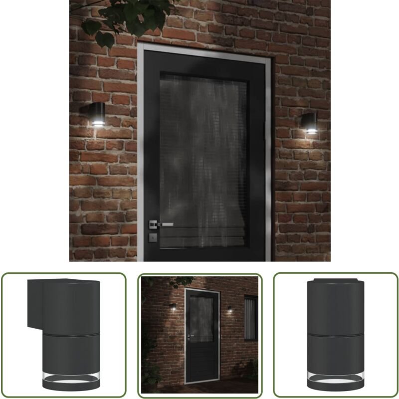 Außenwandleuchte Schwarz Aluminiumdruckguss - Outdoor Wandleuchte - Gartenleuchte - led Wandleuchte - Alu Wandleuchte - ...