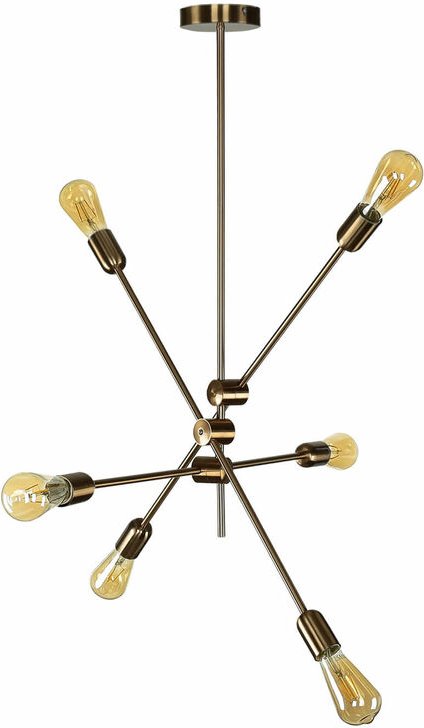 Deckenlampe in Messing Sputnik 6-flammig verstellbar