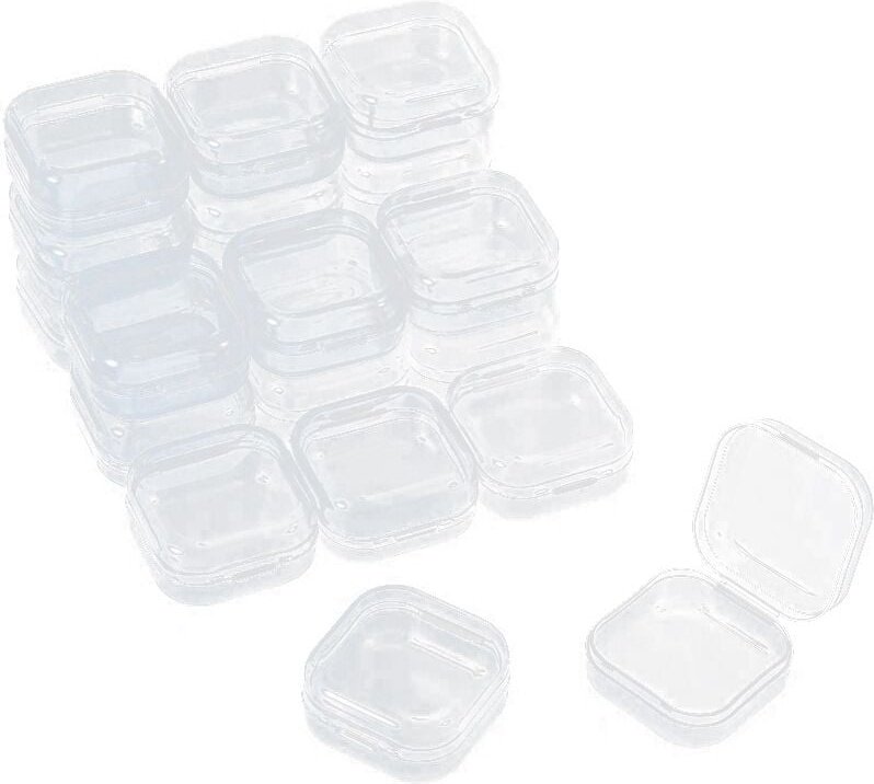 Tlily - 36 Stück rechteckige durchsichtige Kunststoffbehälter transparente Perlen Aufbewahrung Schmuckschatulle