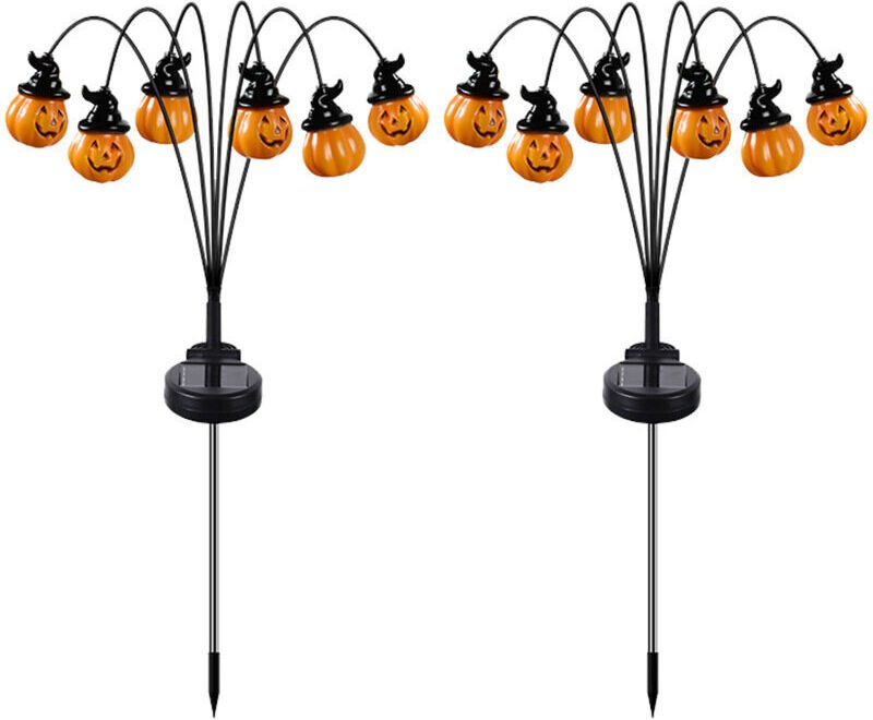 Vtizikl 2PCS Guirlandes lumineuses d'Halloween d'extérieur, 2025, nouveau modèle à LED solaire, chapeau de sorcière, lan...