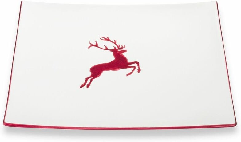 Gmundner Keramik Bordeauxr. Hirsch, Platzteller Trend (31x31cm)