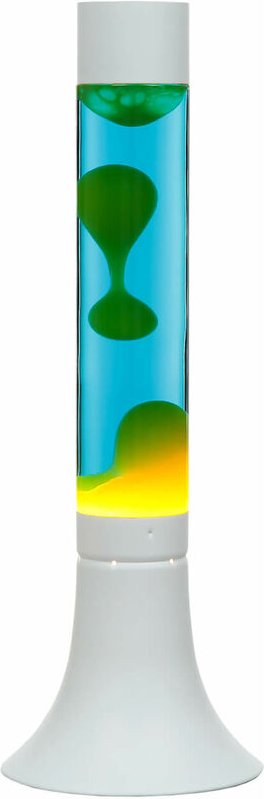 Lavalampe Blau Gelb farbenfroh H: 38 cm YVONNE