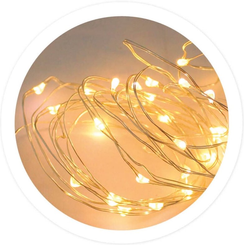 LED-Drahtgirlande 2M 2xCR2032 Warmes Licht