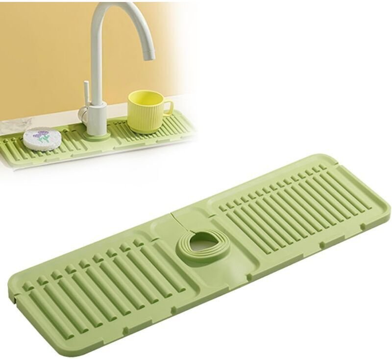 Spülbecken-Armaturenmatte, Spritzschutz, Silikon-Trockenmatte, schnelltrocknende Steinspülbecken-Abtropfschale, Spülbeck...