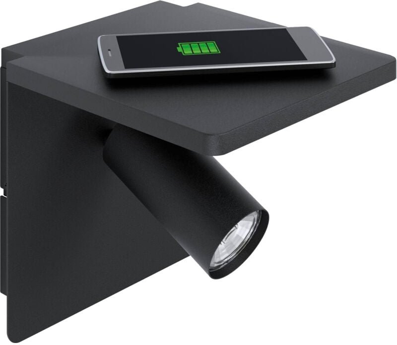 LED-Wandleuchte Ciglie, 98263 schwarz, 4,5 w, 3000 k, QI-charger - Eglo