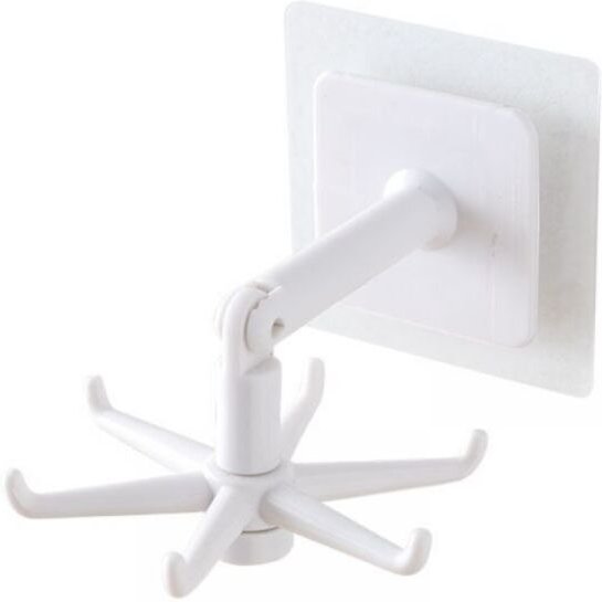 Drehbarer Küchenorganizer mit 6 Krallenhaken zur Aufbewahrung von Pfannenwendern und Löffeln