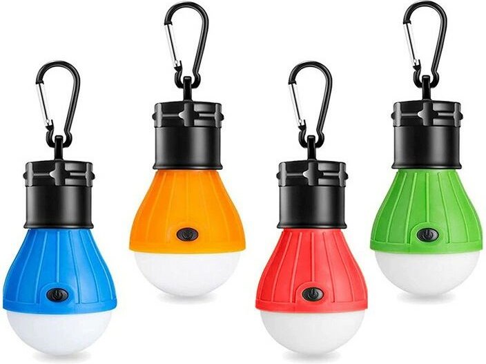 Campinglampe, 4 Stück LED-Campinglaterne mit Haken, tragbare Campingzeltlampe