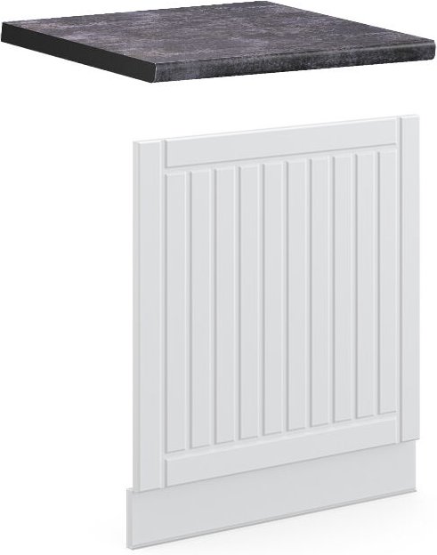 Vicco - Frontblende Fame-Line, Weiß Landhaus, 60 cm , ap Anthrazit