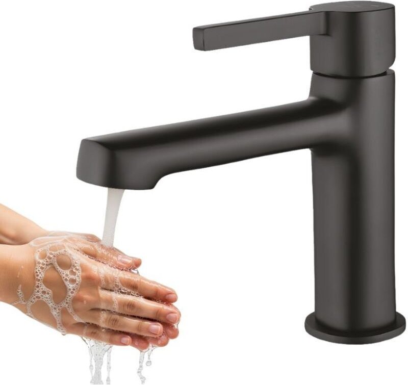 Schwarzer ALITA Laveo BVA722D Standwaschtischhahn mit Stöpsel