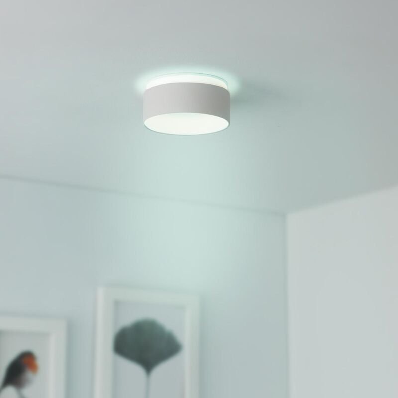 Einbaustrahler Rahmen rund indirektes Licht - Farbe: Weiß - LED Leuchtmittel: GU10 5W RGB+CCT