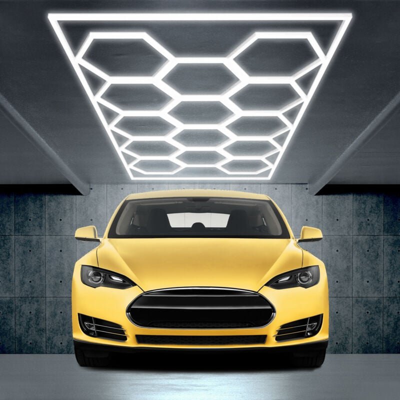 Barberpub Hexagon LED Garage Light, 68970LM 6500K Hexagon LED Beleuchtung für Werkstatt, Friseursalon, 14 Grid, LP004N/d...