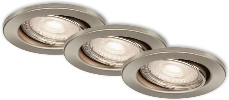 Briloner - led Einbauleuchten schwenkbar 3er Set GU10 5 w silber Metall Ø8,6 cm