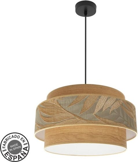 Abrila akunadecor Kronleuchter 3-Licht Samoa Braun Doppelschirm