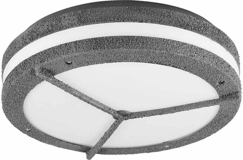 Aussendeckenleuchte Industriell Wandleuchte Aussen rund Deckenlampe Außen IP54, betonfarben, 2x E27, DxH 30x9 cm