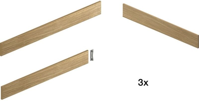 Relingsatz-Set, Zierleisten passend zu Einhängetablar 600 kb Pleno-Maxi Plus, Eiche natur 9-teilig - Peka