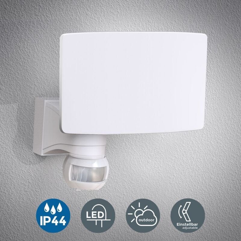 B.k.licht - Außenstrahler - 20W, 2300lm, IP44, led, mit Bewegungsmelder, neutralweiß, weiß