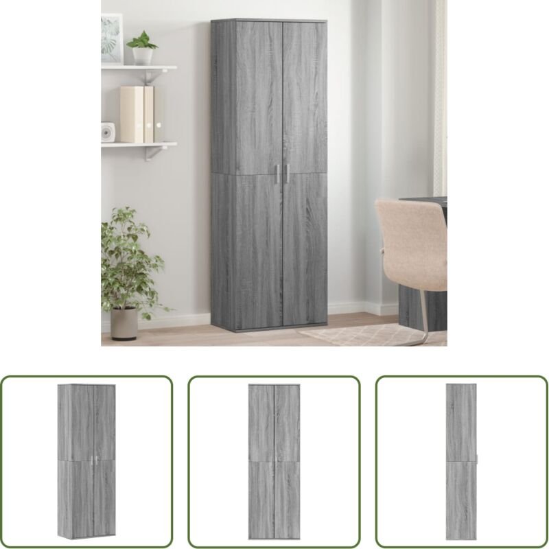Hochregal - Highboard Grau Sonoma 60x35x180 cm Holzwerkstoff