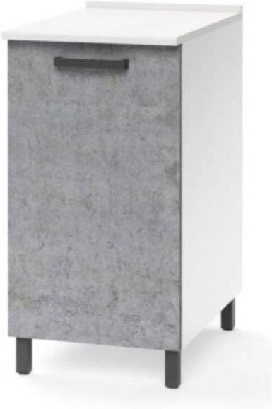 Argonauta - Unterschrank mit Tür für Küche in betongrauer Farbe Cm 40x50xH 85 1 Tür