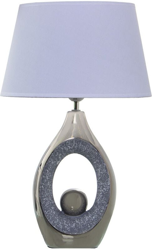 Grau/Silber -Keramik -Tischlampe+92231,1x27, max.40W n 32x20x50 cm, Basi