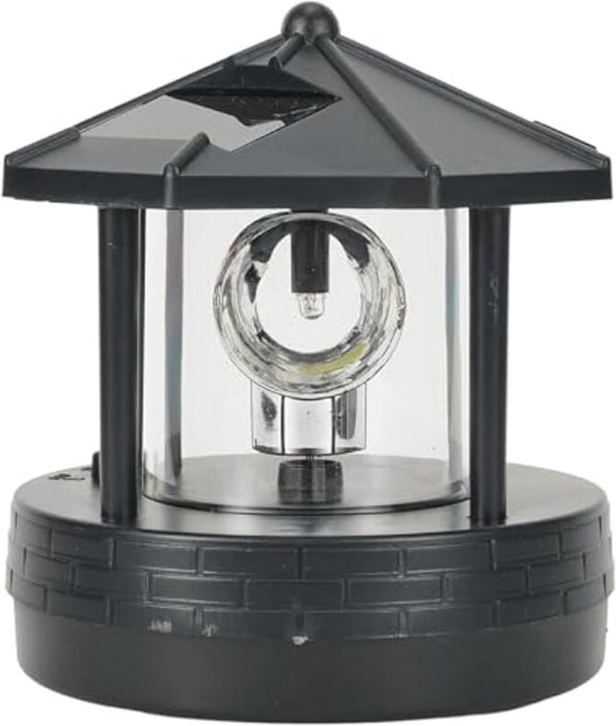 Tlily - LED-Solar-Leuchtturm, 360 Grad drehbare Lampe, Leuchtturm, Landschaftswegbeleuchtung, Garten-Dekoration für den ...