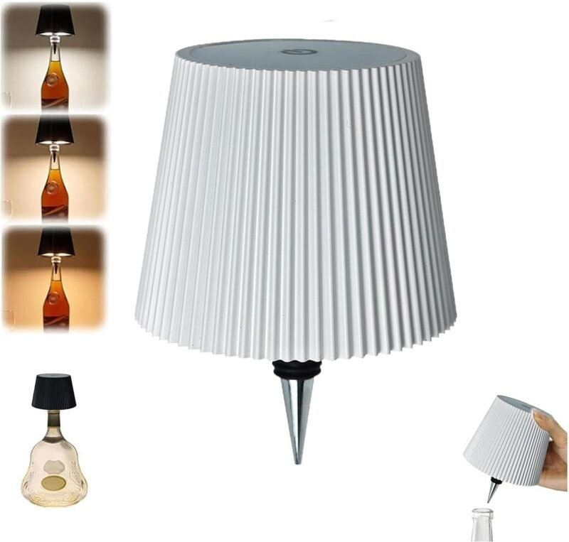 Odipie - Kabellose Flaschenlampe, 1200 mAh wiederaufladbare kabellose Tischlampe, moderne dekorative LED-Lampe, kabellos...