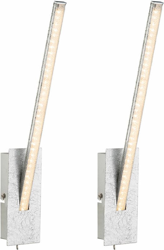 Etc-shop - 2er Set led Wand Lampen Schlaf Gäste Zimmer Kristall Strahler Stab Leuchten