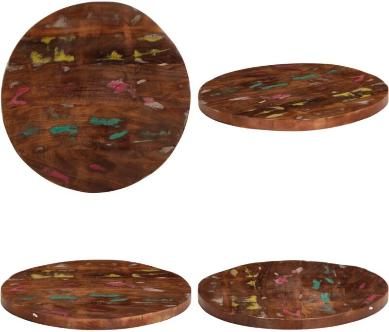 Tischplatte Ø 50x1,5 cm Rund Altholz Massiv - Holztischplatte - Altholz Tischplatte - Esstisch Platte - Tischplatte Rund...