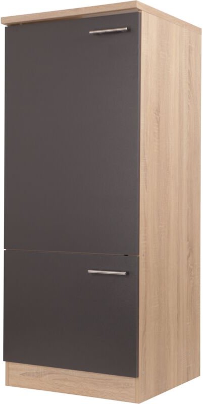 Umbauschrank Kühlschrank 60 cm Eiche Sägerau Grau Merle Respekta