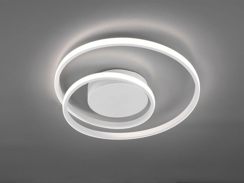 Reality Leuchten - Flache led Deckenleuchte zibal Weiß, stufenweise dimmbar, ø 39cm