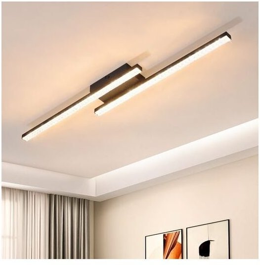 Led Deckenleuchte Deckenlampe Schwarz Wohnzimmer - Flurlampe Warmweiß Schlafzimmerlampe 12W 61.5cm Wohnzimmerlampe 3000K...