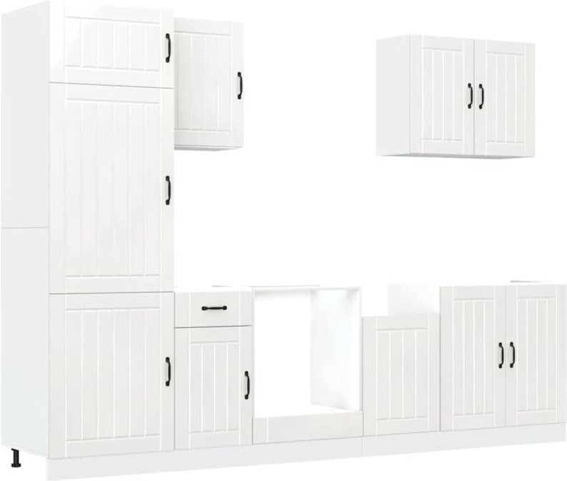 7-tlg. Küchenschrank-Set Lucca Weiß Holzwerkstoff - Vidaxl