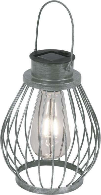 Naeve BALUBO Tragbare LED-Solar-Stehleuchte, silberfarben, Dämmerungssensor, 2800 K, IP44