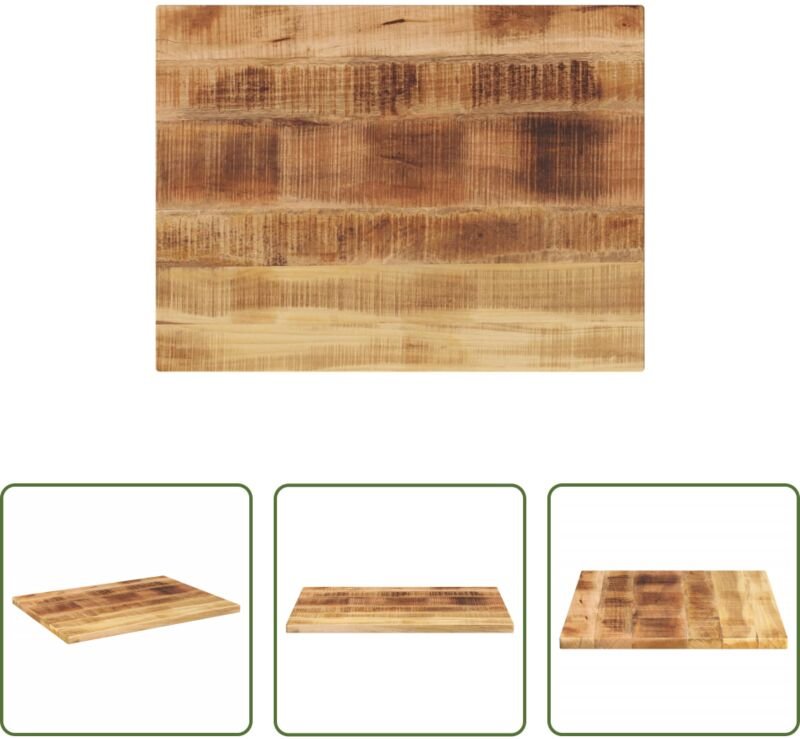 vidaXL Tischplatte - Tischplatte 70x60x1,5 cm Rechteckig Raues Massivholz Mango