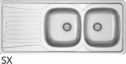 Einbau-Edelstahlspüle LS01 116x50 cm mit Abtropffläche links