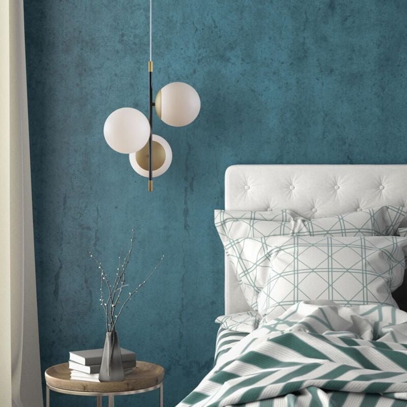 Nostalgia Globe Decken-Pendelleuchte Matt Gold, 3-flammig, E14