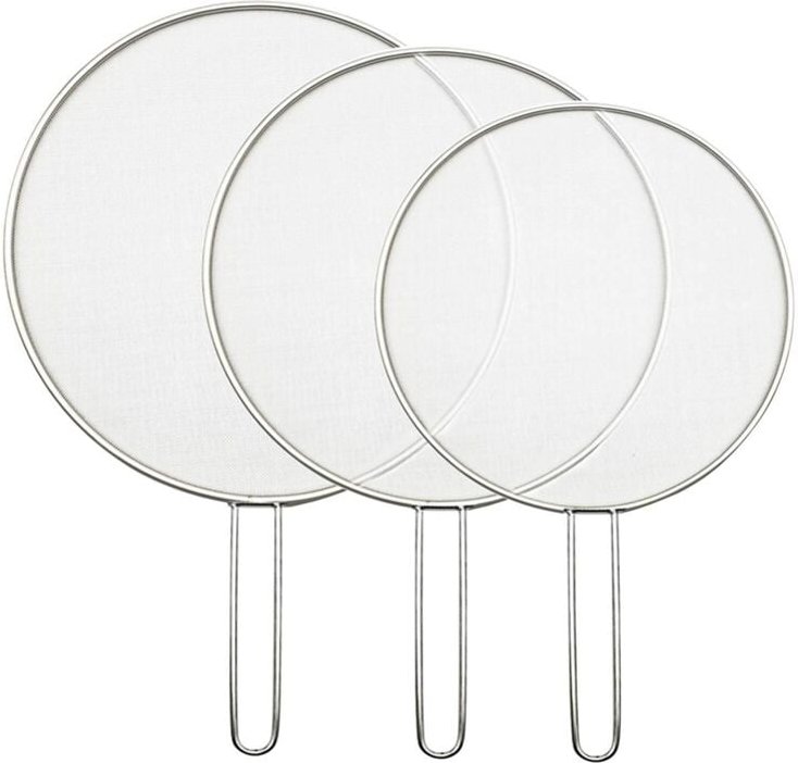 3-teiliges Edelstahl-Spritzschutzgitter, Deckel, Topf, Öl, Bratpfanne, Küchenutensilien, 25/29/33 cm