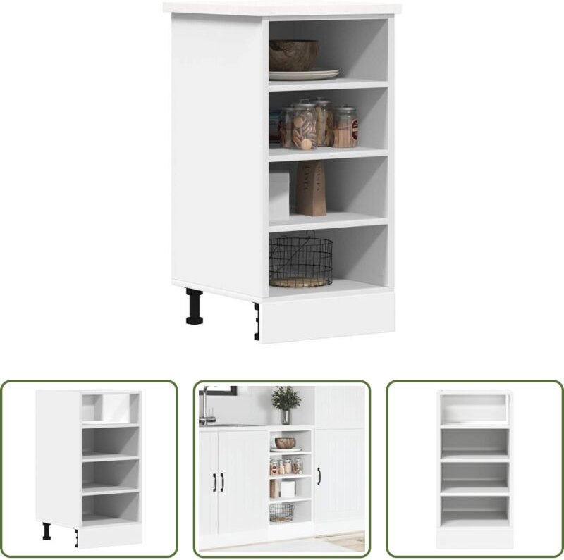 Holzwerkstoff - Unterschrank Riga Weiß 40x44,5x81,5 cm Holzwerkstoff