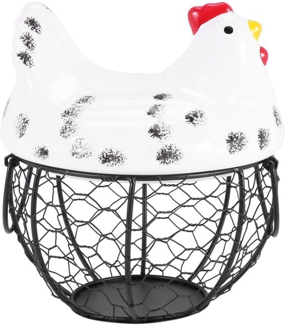 Eierkorb, Eierhalterkorb, Organizer Aufbewahrung Schmiededraht Restaurant Aufbewahrungskorb, KüChe Hen ()