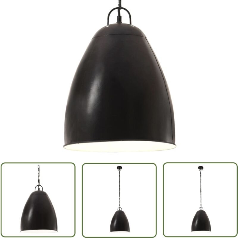 Hängelampe Industriestil 25 w Schwarz Rund 32 cm E27 - Hängeleuchte - Industrielampen - Schwarz - Eisenlampe - Wohnraumb...