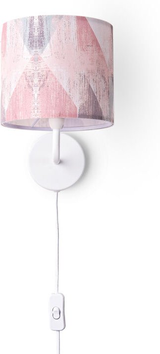Paco Home - Wandleuchte Stofflampenschirm Tischlampe Nachttischlampe E14 Vintage Retro Rund Wandleuchte - Weiß, Design 5...