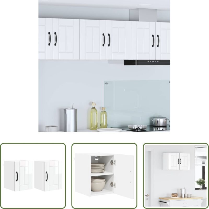 vidaXL Küchenorganisation - Küchenschrank 2 pcs Hochglanz Weiß 30 x 31 x 40 cm