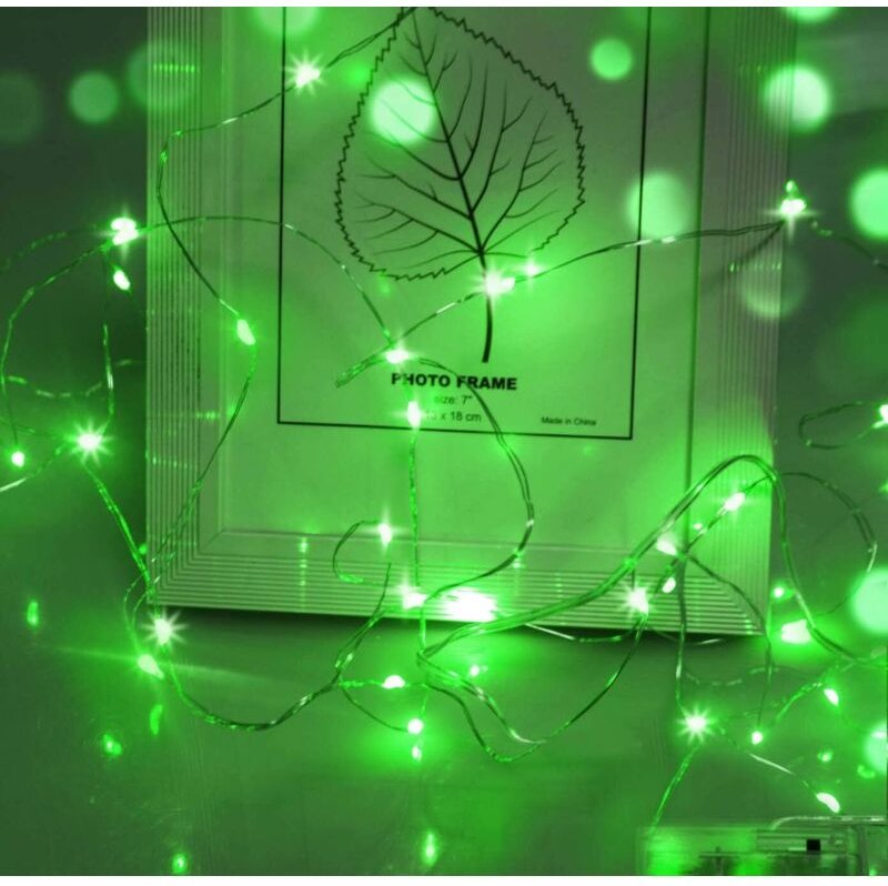 LED-Lichterkette, 1 m, 10 LED-Mikro-Lichterkette, Weihnachtsdekoration, Cr2032-Knopfbatteriebetrieben, für Party, Garten...