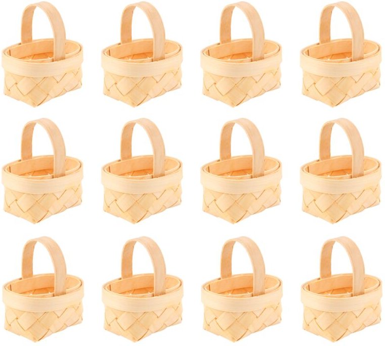 Tlily - 12Pcs Holz Chip Mini Körbe Manuelle Woven Ornamente Candy Lagerung Box