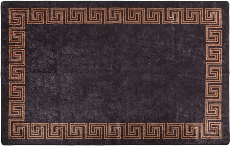 Maison Chic - Teppich,Wohnzimmer Teppiche,Fußmatte Waschbar 80x150 cm Schwarz und Golden Rutschfest VESS977620 BonneVie