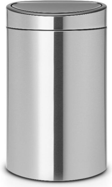 Brabantia Touch Bin, Mülleimer, Abfalleimer, Abfallbehälter, Matt Steel, 40 L, 114823