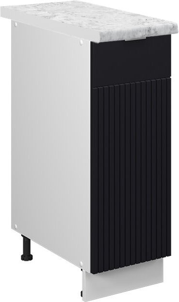 Apothekerunterschrank Fame-Line, Schwarz gestreift, 30 cm , AP Marmor, Vicco